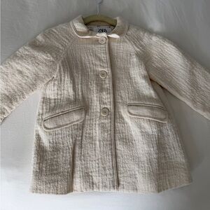 Zara Kids Ivory Pea Coat